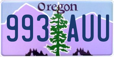 OR license plate 993AUU