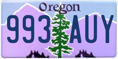 OR license plate 993AUY