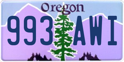 OR license plate 993AWI