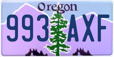 OR license plate 993AXF