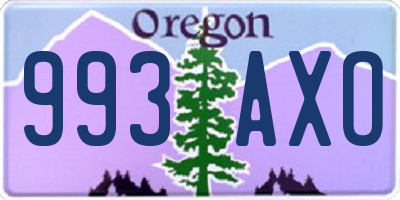 OR license plate 993AXO