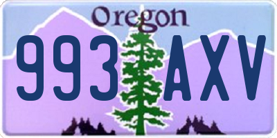 OR license plate 993AXV