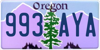 OR license plate 993AYA