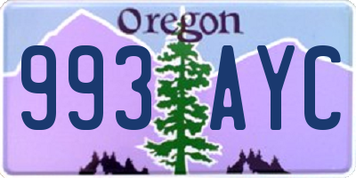 OR license plate 993AYC