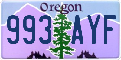OR license plate 993AYF