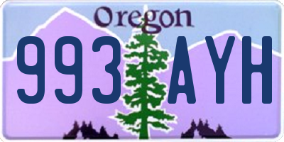 OR license plate 993AYH