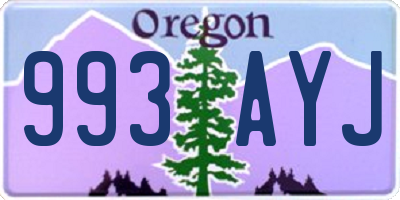 OR license plate 993AYJ