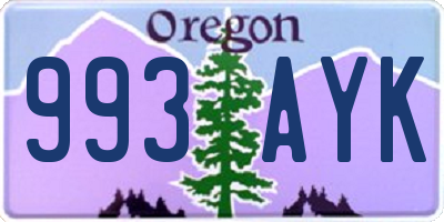 OR license plate 993AYK