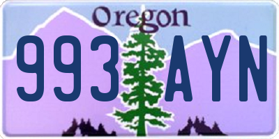 OR license plate 993AYN