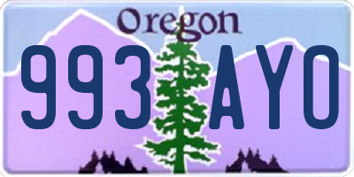 OR license plate 993AYO