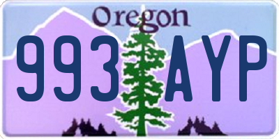OR license plate 993AYP