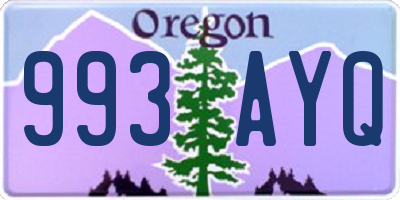 OR license plate 993AYQ