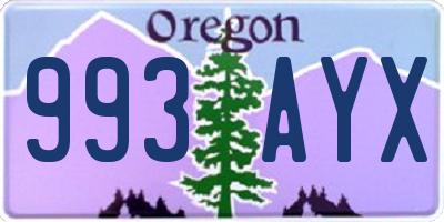 OR license plate 993AYX