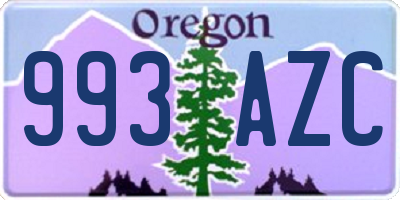 OR license plate 993AZC