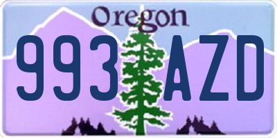OR license plate 993AZD