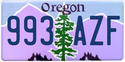 OR license plate 993AZF