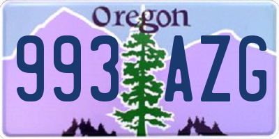 OR license plate 993AZG