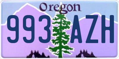 OR license plate 993AZH