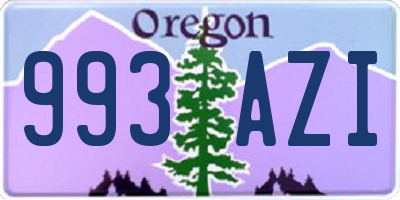 OR license plate 993AZI
