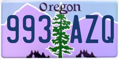 OR license plate 993AZQ