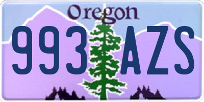 OR license plate 993AZS
