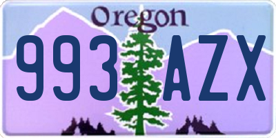 OR license plate 993AZX