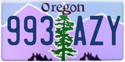 OR license plate 993AZY
