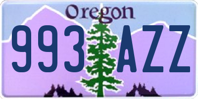OR license plate 993AZZ