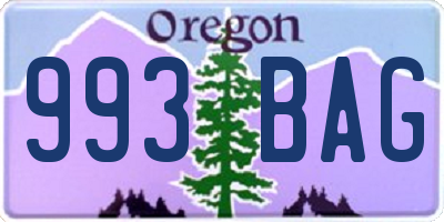 OR license plate 993BAG