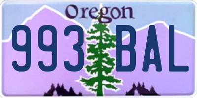 OR license plate 993BAL