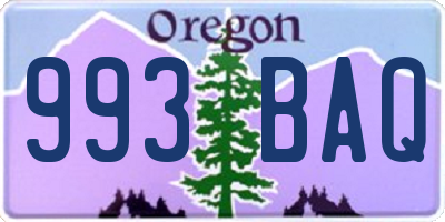 OR license plate 993BAQ