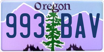 OR license plate 993BAV