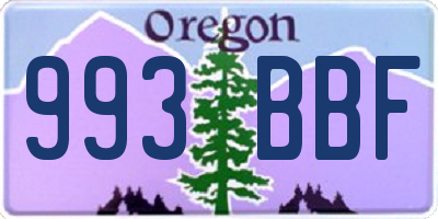 OR license plate 993BBF