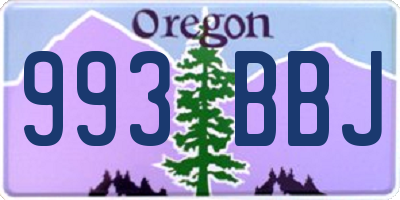 OR license plate 993BBJ