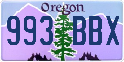 OR license plate 993BBX