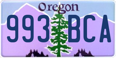 OR license plate 993BCA