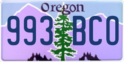 OR license plate 993BCO