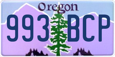 OR license plate 993BCP