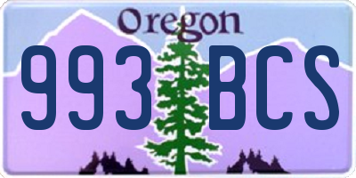 OR license plate 993BCS