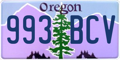 OR license plate 993BCV