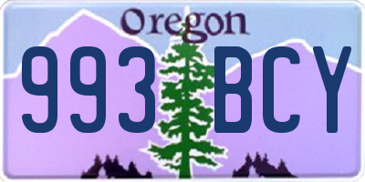 OR license plate 993BCY