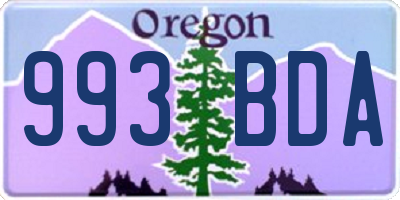 OR license plate 993BDA