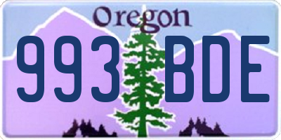 OR license plate 993BDE
