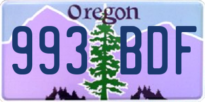 OR license plate 993BDF