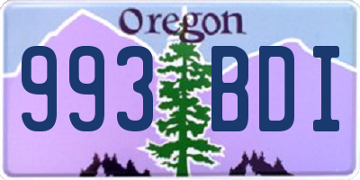 OR license plate 993BDI