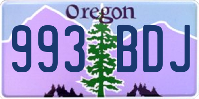 OR license plate 993BDJ