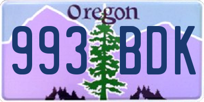 OR license plate 993BDK
