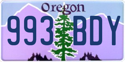 OR license plate 993BDY