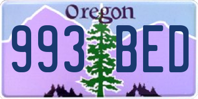 OR license plate 993BED