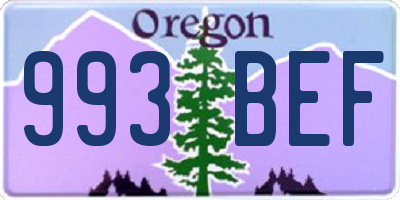 OR license plate 993BEF